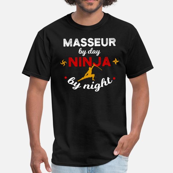 

массажист by day ninja по night тенниски мужчину печати хлопка шея экипажа джентльменов известной дышащей весна фотография рубашка