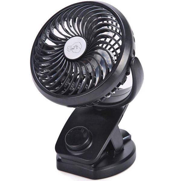 

battery operated clip on stroller fan - mini portable desk fan with rechargeable 4400ma battery powered for baby stroller, o