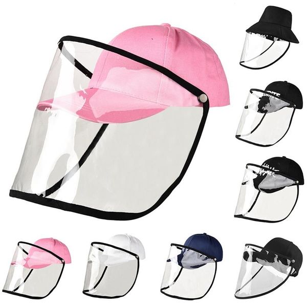 

outdoor sun cap creative anti droplet fisherman cap summer hat with clear facial cover for men women, Blue;gray