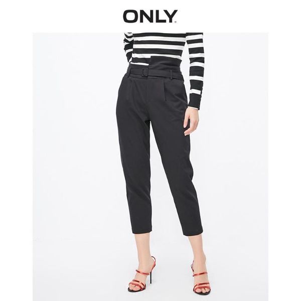 

only women's high-rise asymmetrical harem crop pants | 119150524, Black;white