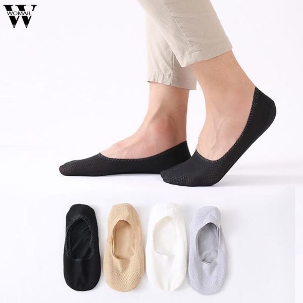 

womail sock 1pair sock breathable ice silk socks mens fashion cotton ice silk soft non-slip thin sports set of 3 2020 mar10, Black