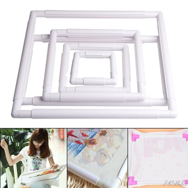 

handhold square shape embroidery plastic frame hoop cross stitch craft diy tool g03 drop ship, Black
