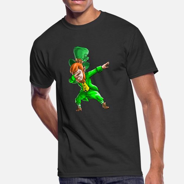 

dabbing leprechaun brown shoes t shirt men custom 100% cotton round neck natural cute authentic summer style standard shirt