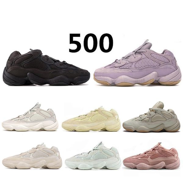 

new arrival kanye west 500 soft vision stone blush men running shoes bone white utility black salt super moon yellow mens trainers sneakers