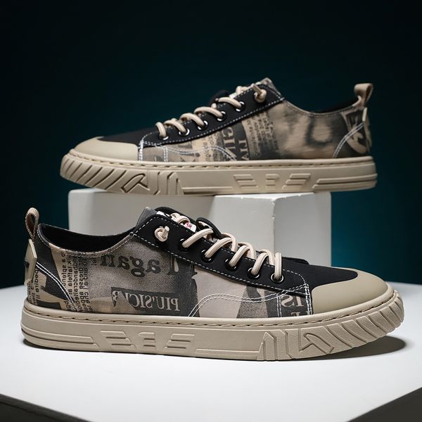 

vastwavecanvasfabricmansneakersshoesslipresistanceautumnluxurymenscasualshoesflatsmalevulcanizeshoesmen, Black