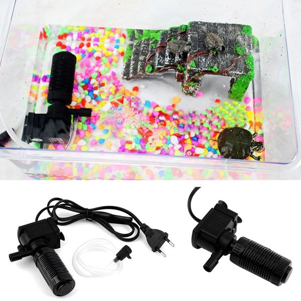 

mini 3 in 1 aquarium internal filter fish tank submersible pump spray (color: black