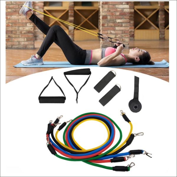 

resistance bands 11pcs set expander yoga exercise fitness rubber tubes band stretch training home gyms workout elastic pull rope