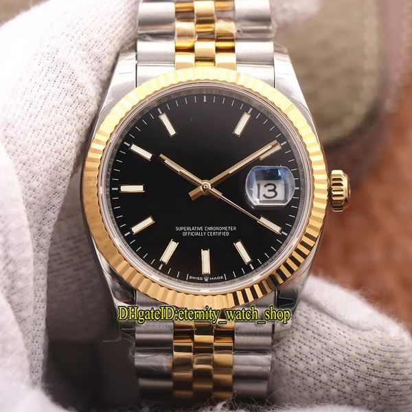 

v2 upgrade version ewf datejust 36mm two tone gold silver steel 126233 116233 cal.3235 automatic 126234 mens watch black dial sport watches, Slivery;brown