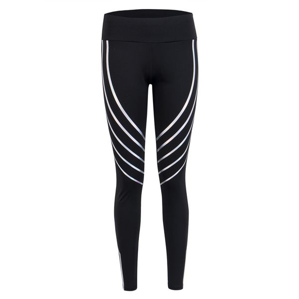 

yoga outfits fitness leggings women reflective night flash black white stretch pants slim running sport pant long skinny trousers, White;red