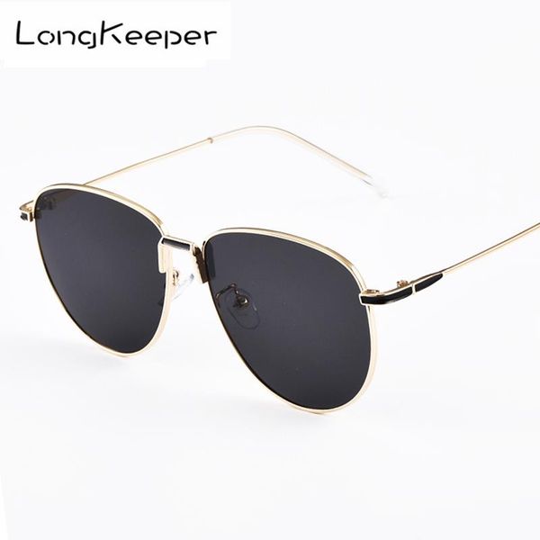 

longkeeper pilot mirror sunglasses women men brand designer metal sun glasses retro outdoor driving oculos masculino uv400, White;black