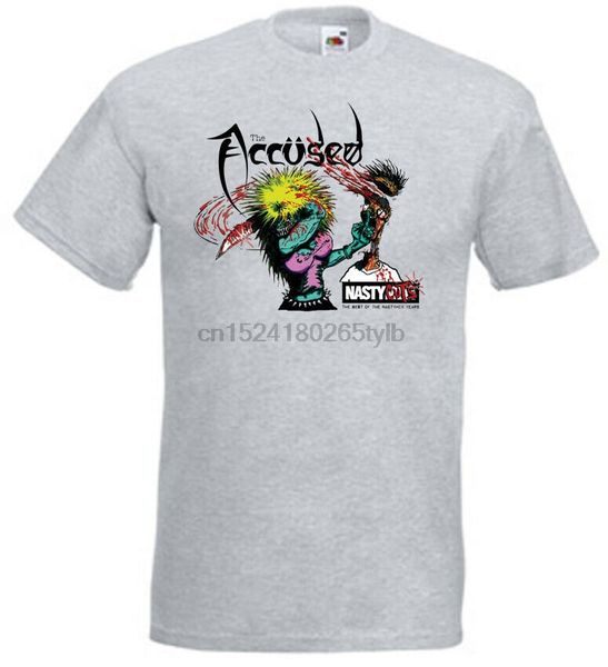 

the accused nasty cuts t-shirt heather grey hardcore metal all sizes s-5xl