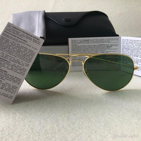 

pilot style sunglasses brand designer sunglasses for men women metal frame flash mirror glass lens fashion sunglasses gafas de sol 58mm 62mm, White;black