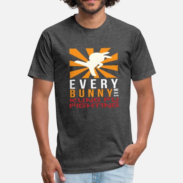 

every bunny was kung fu fighting bunny t shirt men knitted 100% cotton round neck natural fit funny casual spring autumn unique shirt