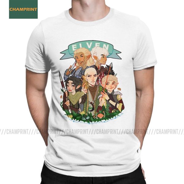 

dragon age elves t shirt men pure cotton t-shirt fenris iron bull inquisition cullen game tees short sleeve plus size