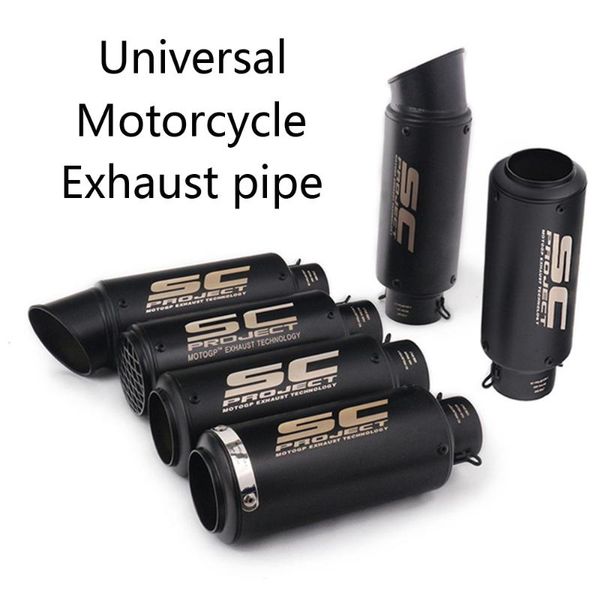 

motorcycle exhaust pipe sc project exhaust escape moto for cafe racer exc mt09 gsr750 trk 502 ltz400 gsr600 echappement moto