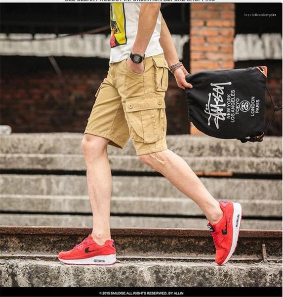 

waist male shorts summer solid color mens shorts straight loose casual mens designer cargo pants knee length middle, White;black