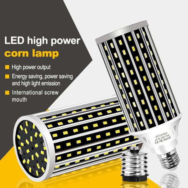 

led bulbs ac100-277v e27 50w 2835 fan cooling led corn lights bulb without lamp cover for indoor home decoration droplight street spotlight