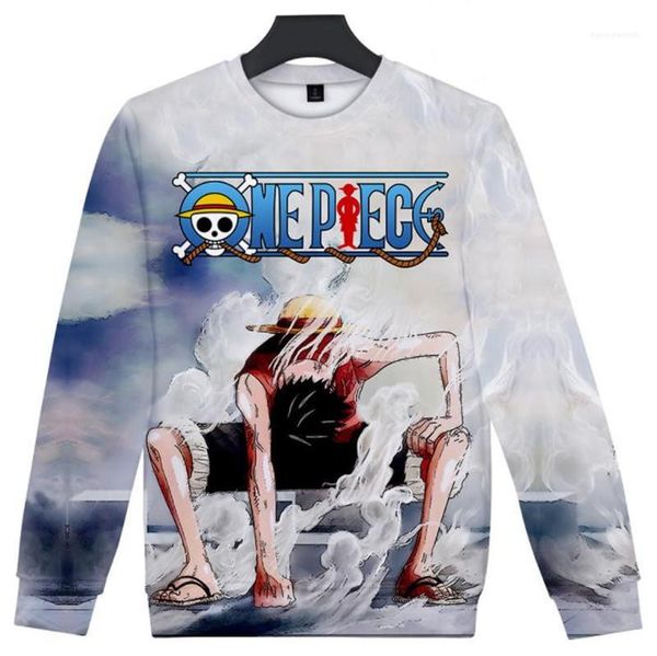 

one piece print mens sweatshirts loose cartoon luffy 3d print hoodies homme casual long sleeve, Black