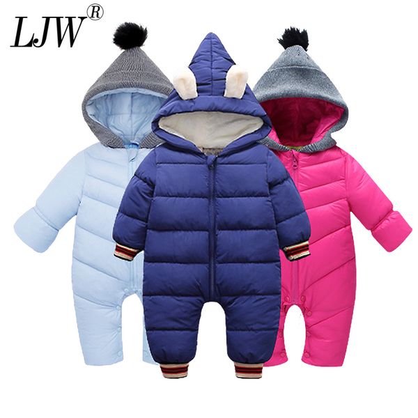

baby girls clothes newborn winter thick rompers infant christmas costume coat cashmere jacket toddler romper 0-24m boys romper, Blue