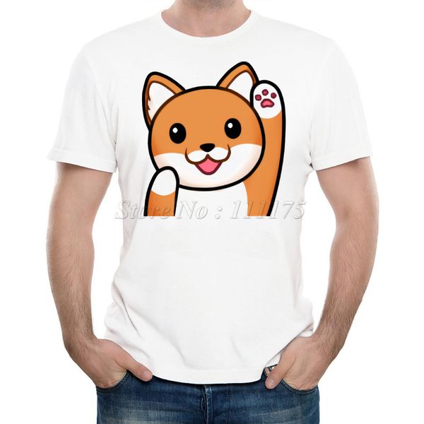 

новые поступления 2019 мужская лето cute fox printed t shirt прохладный tops высокого качества вскользь tee