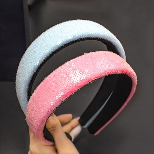 

hair accessories 2021 fashion sponge sequins bands for women clips solid simple turban headband girls opaska diademas