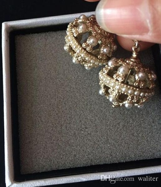 

2018 fashion brand earrings designer drop round ball earrings for women jewelry brand earrings with flannel bags for jewelry gift, Silver