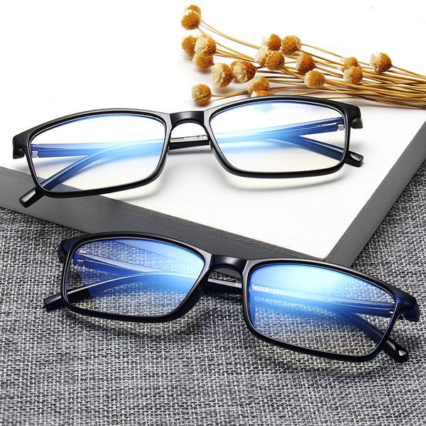

korean version of the box fashion glasses frame simple full frame retro flat mirror can be equipped with myopia glasses frame, Black