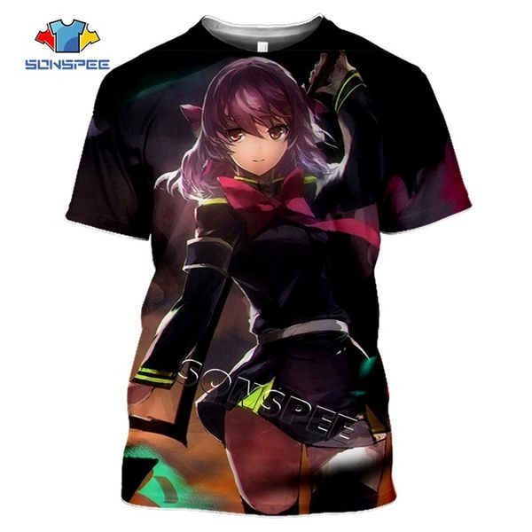 

seraph of the end anime 3d summer homme pullover 3d print shirts hippie comics funny men clothing