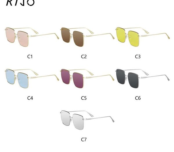 

big frame sunglasses ladies retro classic glasses square metal frame ladies005, White;black