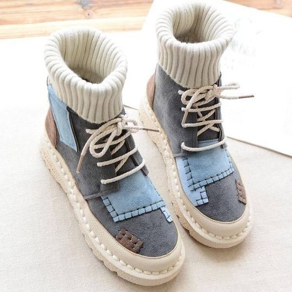 

new winter women boots warm fur plush sneakers women ankle snow boots lace-up ladies shoes botas mujer, Black
