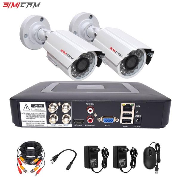

systems cctv security camera system kit video surveillance 2camera analog hd 720p/1080p ahd 4ch dvr waterproof night vision