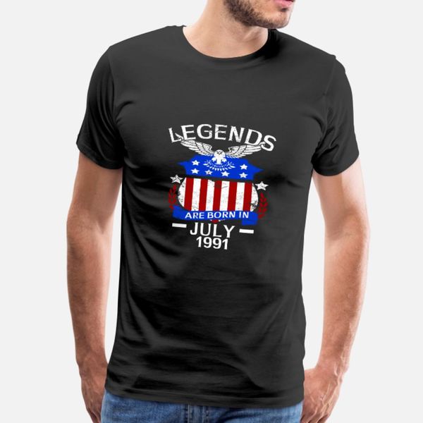 

legends are born in july 1991 t shirt men personalized tee shirt s-xxxl interesting building spring slim shirt, White;black