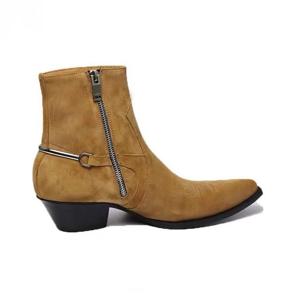 

genunie leather fashion ankle boots factory outlet persional design personality women and men's shoes, Black