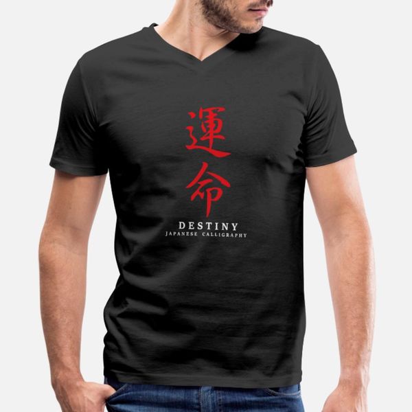 

destiny japanese calligraphy t shirt men customized 100% cotton o neck leisure interesting new fashion spring trend shirt