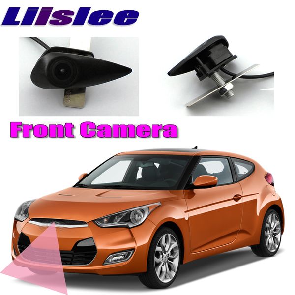 

liislee car front camera for veloster 2011-2020 blind spot front logo camera diy manually control channel
