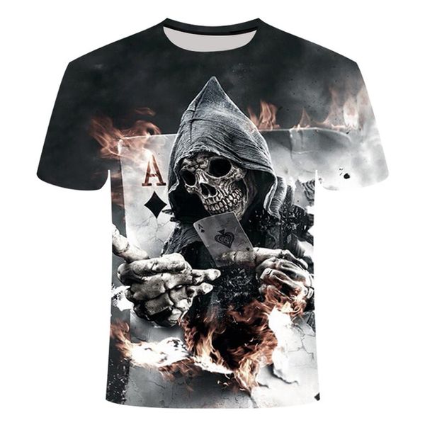 

3d skull poker men brand mens 3d print shirts funny funny aesthetic men clothing