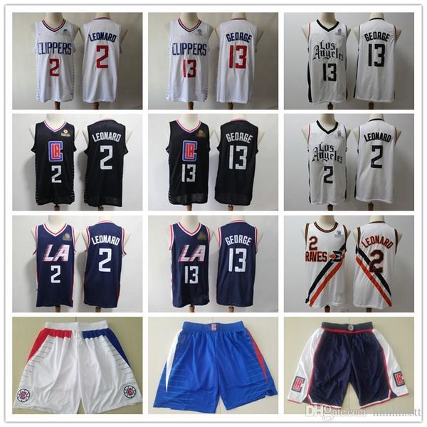 

mens los angeles clippers throwback jersey paul 13 george kawhi 2 leonard basketball shorts basketball jersey black navy white, Black;red