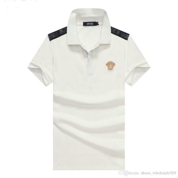 

wholesale 20fw luxury designer polo shirts men brand t shirts polos uomo herren embroidery monc gcds tee poloshirt designer clothes p87, White