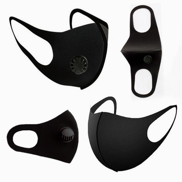 

маски для лица черного washable с вентилем рм2,5 противоаллергической маской mouth anti-dust анти загрязнение губка респиратор защитной маск