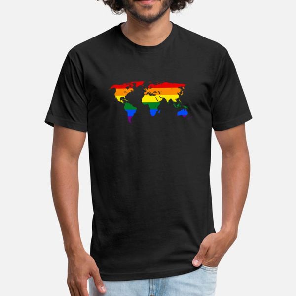 

rainbow world lgbtq t shirt men custom 100% cotton s-xxxl trend cute funny casual spring leisure shirt