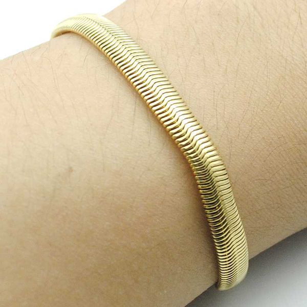 

amumiu gold color bracelet rock style 22cm 8mm thick snake chain link bracelet men jewelry 1047, Black