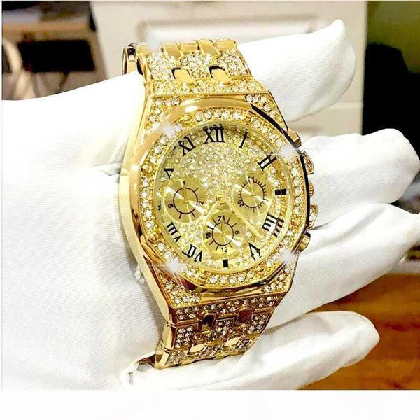 

хип-хоп мужчины часы top iced out часы золото кварцевые наручные часы человек bling diamonds водонепроницаемый релох hombre 2020 новый, Slivery;brown