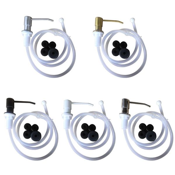 

1set stainless steel sink liquid soap dispenser lotion pump extension tube e7cb