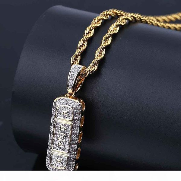 

mens necklace hip hop jewelry copper zircon iced out chains vintage high grade hollow pendant necklace fashion jewelry wholesale 2018 new, Silver