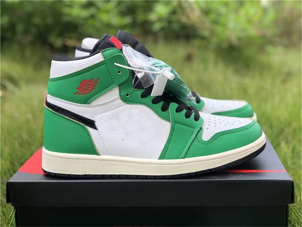 

wholesale 1 wmns lucky green white sail black men basketball shoes 1s designer sports sneaker trainer drop shipping