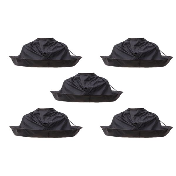 

5x pro hair cutting cape hair catcher hairdressing umbrella cloak kit black
