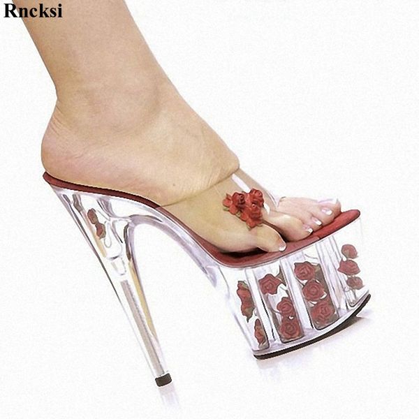 

rncksi new 15cm high-heeled slippers nightclub dance shoes pole dancing shoes model high heels women's, Black