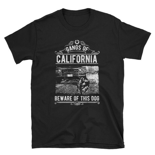 

2019 new mens t shirts gangs of california dog american retro men's t-shirt 100% cotton brand new t-shirts