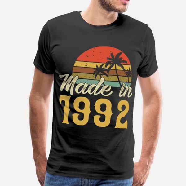 

birthday gift made in 1992 t shirt men design short sleeve round neck slim anti-wrinkle funny summer natural shirt