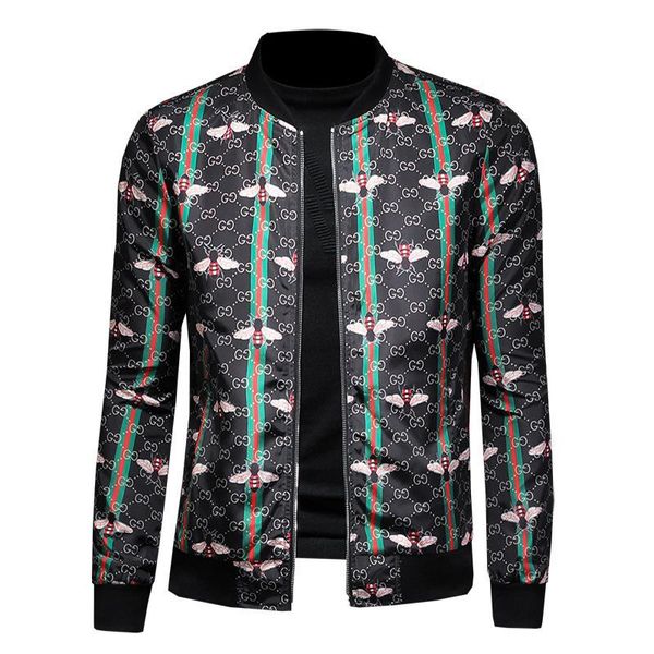 

мужская одежда 2020 новые моды осень куртка для меня красивая печать zipper бейсбол coat рыхлой и comfortbale, Black;brown